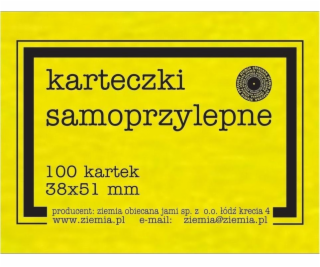 Self -adhesivní fluo 38x51mm 100k žluté karty