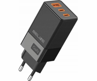 Beline 65W GaN 2xUSB-C+USB-A nástěnná nabíječka bez kabel...