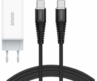 Savio 65W GaN LA-07 nástěnná nabíječka s Type-C-USB Type-...