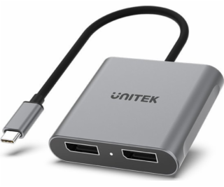 USB adaptér Unitek V1404A USB-C - HDMI x2 stříbrný (V1404A)