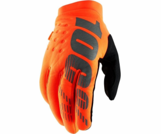 100% Rukavice 100% BRISKER Rukavice fluo oranžová černá v...