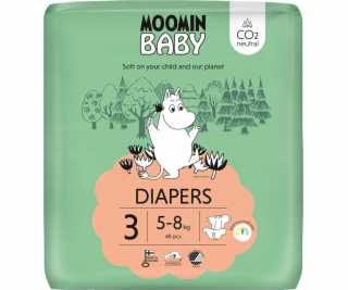 Muumi MOOMIN Baby, 3 MIDI plenky (5-8 kg), 48 ks. EKO