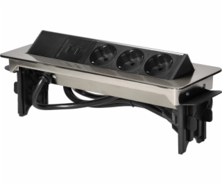 Orno Vestavná zásuvka do pracovní desky 3x250V v poniklov...