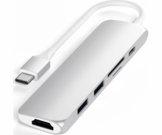 Satechi 6-v-1 USB-C tenký víceportový adaptér – hliníkový...
