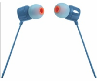 JBL Tune 110 - blue (Pure Bass, plochý kabel, mikrofon)