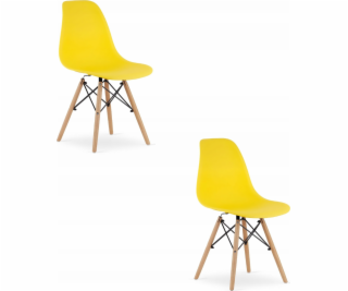Leobert Židle OSAKA žlutá / nohy z přírodního materiálu x 2