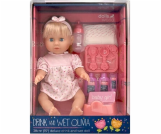 NO NAME Panenka DollsWorld Olivia 38 cm pije/čůrá 78402 8...