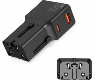 MOBILE ORIGIN Cestovní adaptér 25W, EU/US/UK/AU, černý (T...
