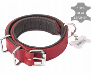 Hobbydog Kožený obojek R1 25x550 červený