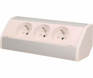 Orno Nábytková zásuvka 3x2P+Z, bílostříbrná