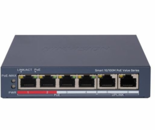Hikvision DS-3E1106P-EI/M, 4portový Fast Ethernet, Smart ...