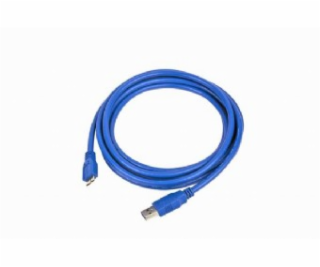 Kábel USB AB micro 1,8 m 3.0, modrý