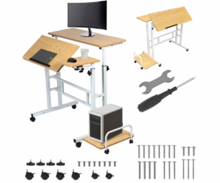 Maclean Mobilní nastavitelný stůl MC-124 W, nastavení výš...
