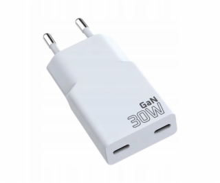 SUPER SLIM QC 4+ 30W 2XUSB-C nástěnná nabíječka bílá SC-385Q