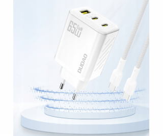 Dudao Nabíječka A29 65W GaN do zásuvky 2 x USB-C + 1 x US...