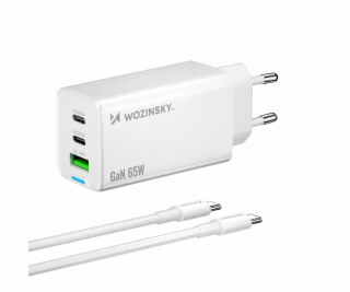 Wozinsky Nabíječka GaN 65W s 2xUSB-C USB porty a 65W CC k...