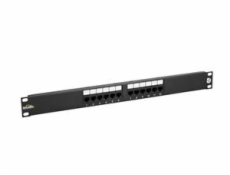 19 "Patch panel Solarix 12 x RJ45 CAT5E UTP čierny
