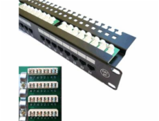 Patch panel 24x RJ-45, Cat 5e UTP, 19 "s vyviazaním