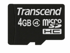 Transcend 4GB microSDHC (Class 4) pamäťová karta (bez adaptéra)