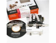 AXAGO PCEA-S2 PCIe adaptér - 2x sériový port (RS232), vč. LP