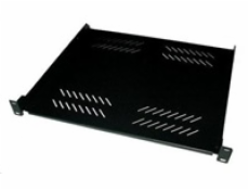 Police s perforací 19", 1U/280mm, nosnost 25kg, černá