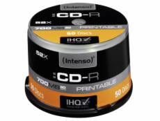 1x50 Intenso CD-R 80 / 700MB 52x Speed, printable, scr. res.