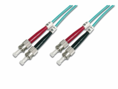 DIGITUS Fiber Optic Patch Cord, ST to ST, Multimode, OM3, 50/125 µ, Duplex Length 10m