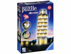 Ravensburger 3D Puzzle-skladacka Pisa veza v noci