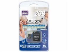 Transcend 2GB microSD pamäťová karta (s adaptérom)