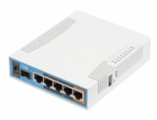 MikroTik hAP ac, 720MHz CPU, 128MB RAM, 5x LAN, 2.4+5GHz,Wi-Fi 802.11b/g/n/ac, SFP slot, vč. L4