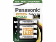 1x4 Panasonic Akku NiMH Mignon AA 2450 mAh Rechargeable Evolta