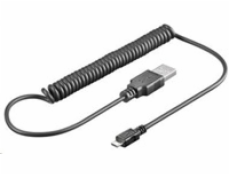 PREMIUMCORD Kabel USB 2.0 A - Micro B propojovací 1m, kroucený (M/M)