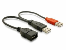 Napájací kábel USB A samica z 2xUSB A samec. dĺžka 22,5 cm