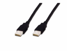 Digitus USB kábel A / samec na A / samec, 2x stíněný, černý, 1m