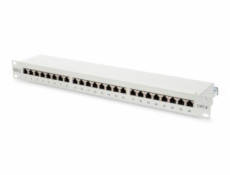 Digitus Patch Panel 19 ", CAT6, 8P8C, LSA, 1U, 24 x RJ45, tienený, šedý