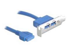 DeLock záslepka 1x interný 19pin USB 3.0&gt; 2 x USB 3.0-A samica externé - low profile