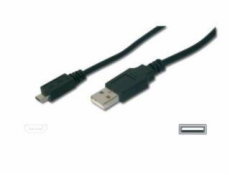 Digitus AK-300100-018-S USB A/samec na A/samec, Meď, 1,8m, čierny