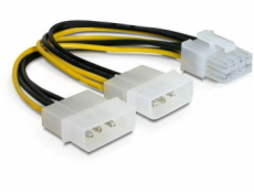 Power Adapter pre PCI Express karty z 2x 5,25 "na 8-pin