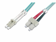 DIGITUS Fiber Optic Patch Cord, LC to SC, Multimode 50/125 µ, Duplex Length 1m, Class OM3