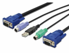 Digitus Octopus LCD KVM Cable, VGA, 2xPS / 2, 1xUSB 5 m