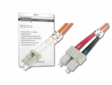 DIGITUS Fiber Optic Patch Cord, LC to SC, Multimode 50/125 µ, Duplex Length 2m OM2
