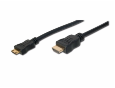 Digitus HDMI 1.3 / 1.2 (C to A) pripojovací kábel 3 m, pozlátené kontakty