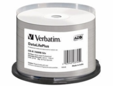 VERBATIM CD-R(50-pack) spindl, AZO 52X,700MB,WHITE WIDE PRINTABLE SURFACE NON-ID