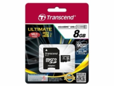 TRANSCEND Micro SDHC Class 10 UHS-I 600x, MLC, 8GB (Ultimate) + adaptér