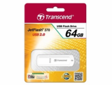 TRANSCEND USB Flash Disk JetFlash®370, 64GB, USB 2.0, White (R/W 16/6 MB/s)