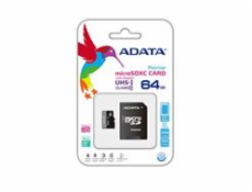 ADATA Micro SDXC karta 64GB UHS-I Class 10 + SD adaptér, Premier