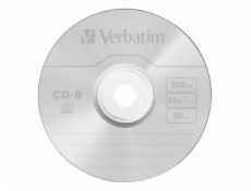 1x25 Verbatim Data Life Plus CD-R 80, 52x Speed, cake box