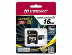 TRANSCEND Micro SDHC Class 10 UHS-I 600x, MLC, 16GB (Ultimate) + adaptér