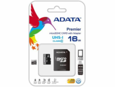 ADATA Micro SDHC karta 16GB UHS-I Class 10 + SD adaptér, Premier