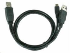 GEMBIRD Kabel USB 2.0 A-Mini B (5pin) propojovací 0,9m DUÁLNÍ (extra napájení)